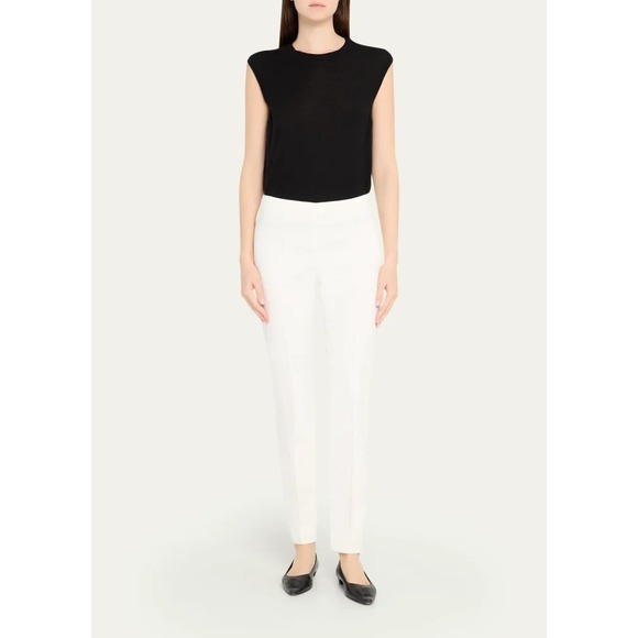 Akris Pants - AKRIS Melissa Techno Pants Sz US 2 Off White Ivory Slim Leg Neutral Cotton Blend